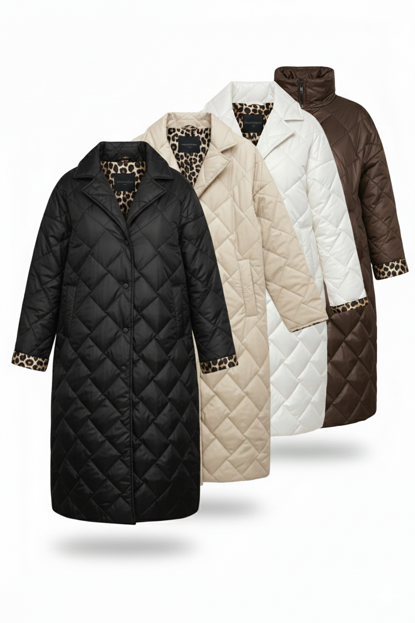 Eleni Perseus - Αντιστρέψιμο καπιτονέ μπουφάν με λεοπάρ φόδρα.