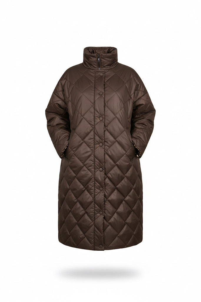 Eleni Perseus - Αντιστρέψιμο καπιτονέ μπουφάν με λεοπάρ φόδρα.