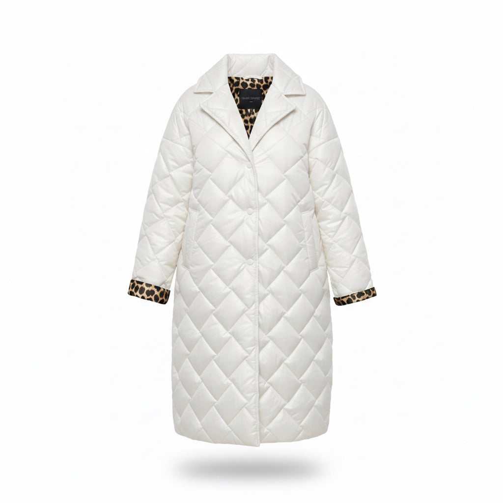 Eleni Perseus - Αντιστρέψιμο καπιτονέ μπουφάν με λεοπάρ φόδρα.